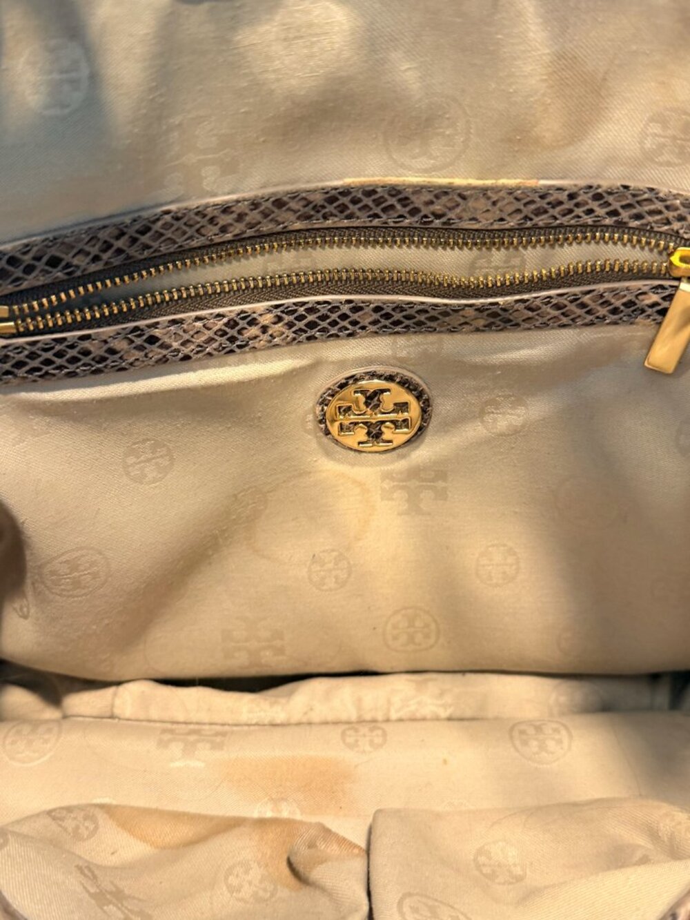 Tory Burch Catalina Python Embossed Hobo bag - Picture 6 of 10